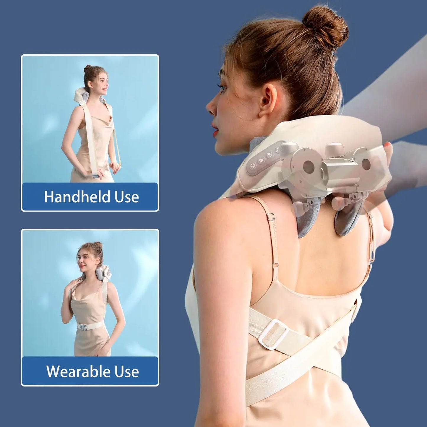 Electric Neck & Shoulder Massager with Heat for Pain Relief