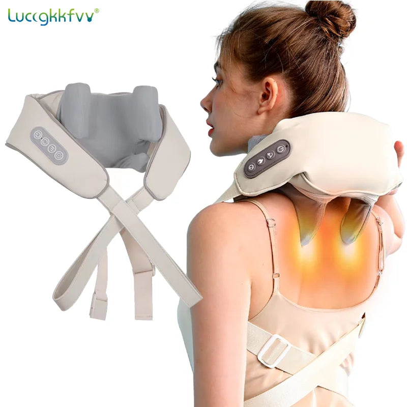 Electric Neck & Shoulder Massager with Heat for Pain Relief